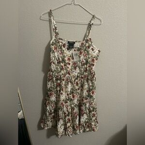 Thorn and Fable Sleeveless floral, strawberry-kitty Dress